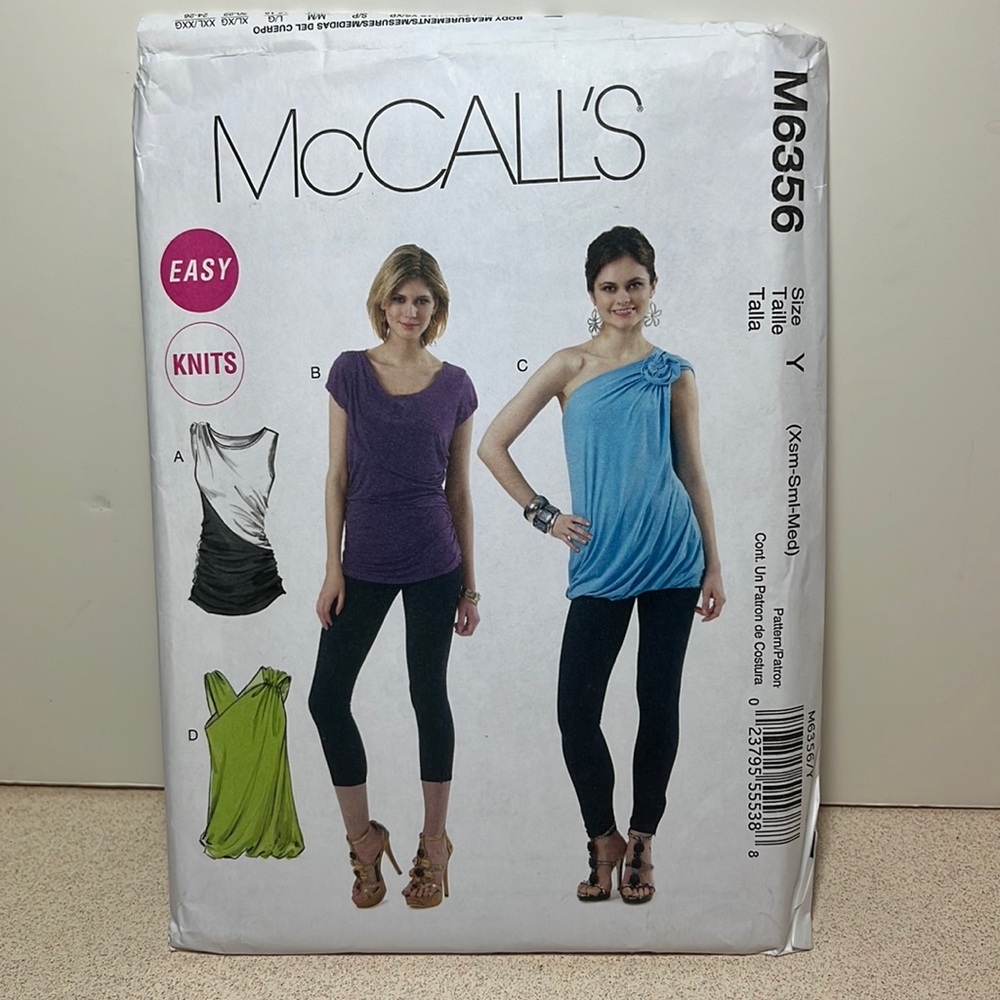 MCCall’s Vintage sewing patterns M6356 easy knits tops